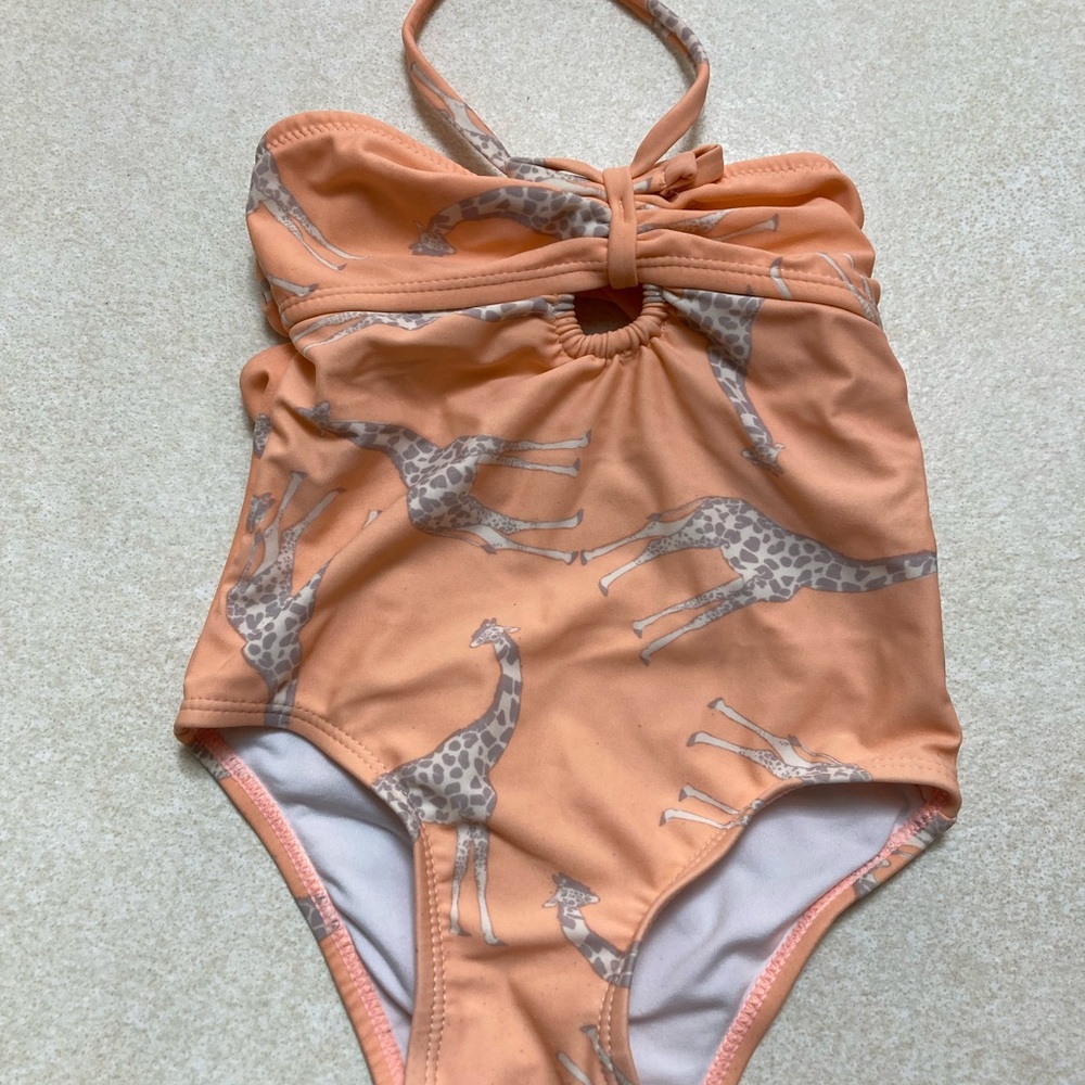 Jessica Simpson Peach Giraffe One-Piece Swimsuit